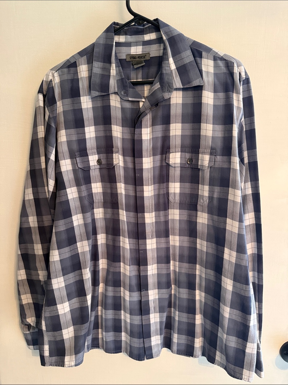 Pendleton Navy and White Plaid Button-Down Shirt